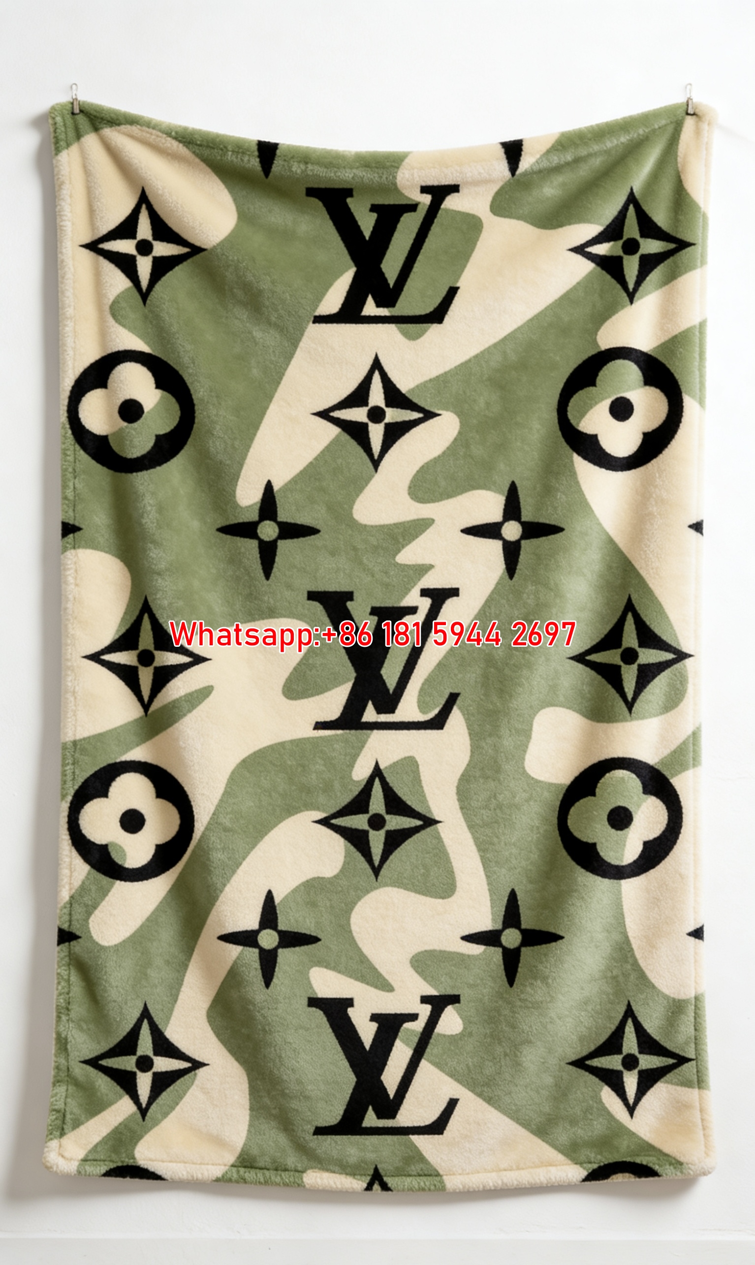 Camo LV Monogram Blanket Green Camo LV Throw IMG_3563